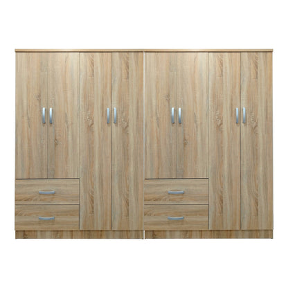 Ντουλάπα οχτάφυλλη Athos pakoworld sonoma 241x42x181εκ