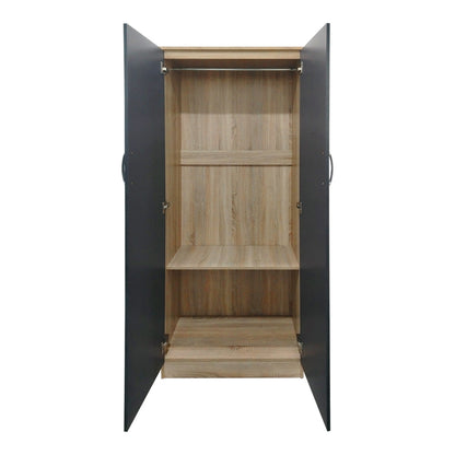 Ντουλάπα τετράφυλλη Athos Ι pakoworld sonoma-ανθρακί 160x42x180εκ