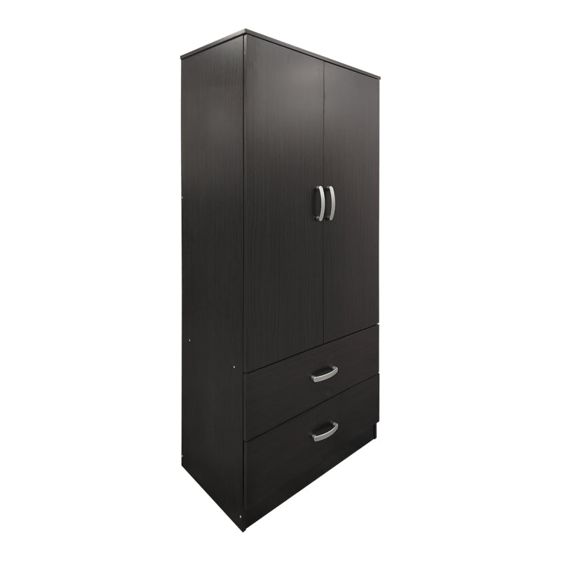Ντουλάπα εξάφυλλη με πατάρι Athos pakoworld wenge 240x42x240εκ