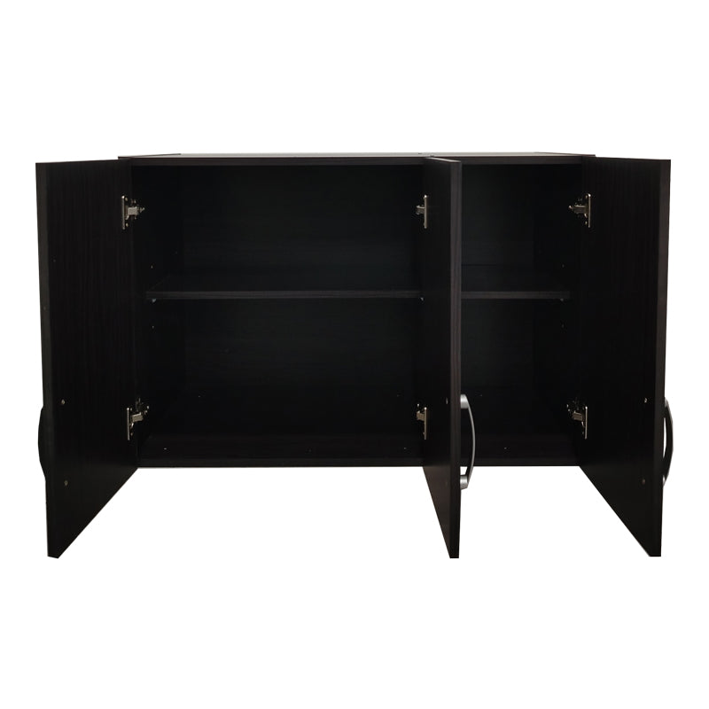 Ντουλάπα εξάφυλλη με πατάρι Athos pakoworld wenge 180x42x240εκ