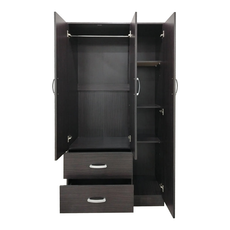 Ντουλάπα πεντάφυλλη με πατάρι Athos pakoworld wenge 170x42x240εκ