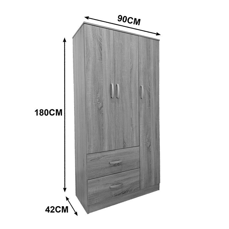 Ντουλάπα πεντάφυλλη με πατάρι Athos pakoworld wenge 170x42x240εκ