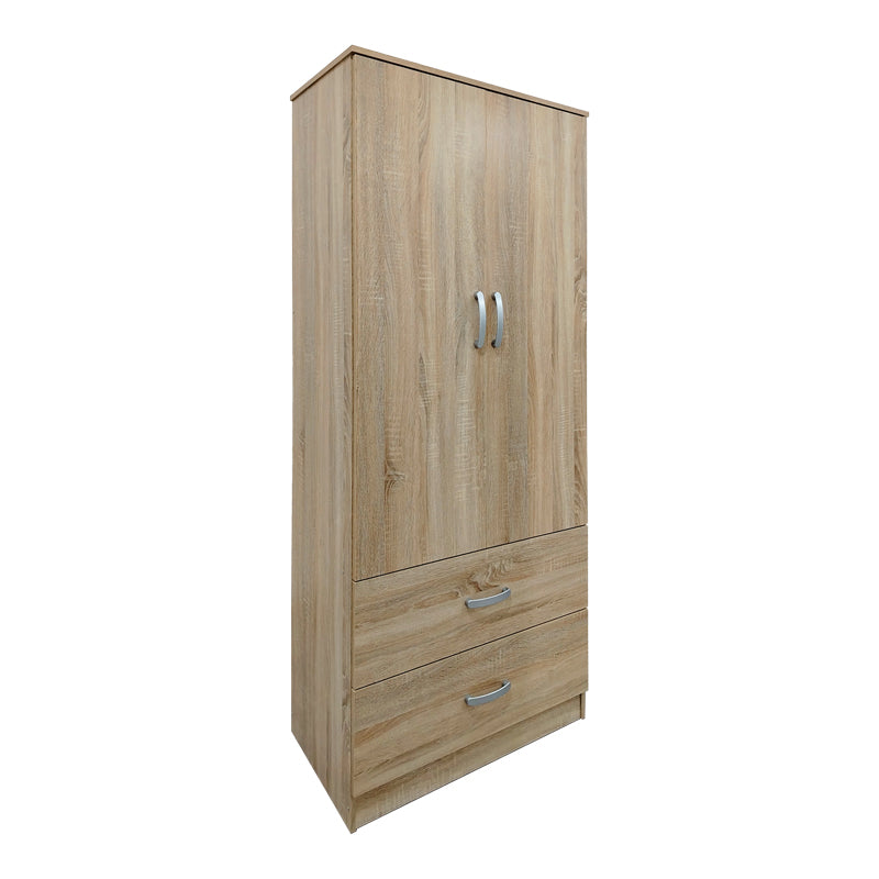 Ντουλάπα τετράφυλλη με πατάρι Athos pakoworld sonoma 160x42x240εκ