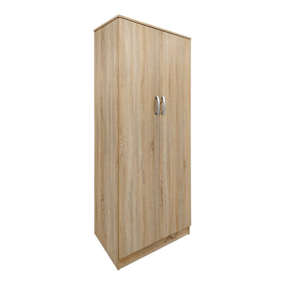 Ντουλάπα εξάφυλλη με πατάρι Athos pakoworld sonoma 240x42x240εκ