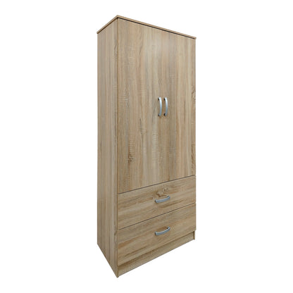 Ντουλάπα εξάφυλλη με πατάρι Athos I pakoworld sonoma 240x42x240εκ