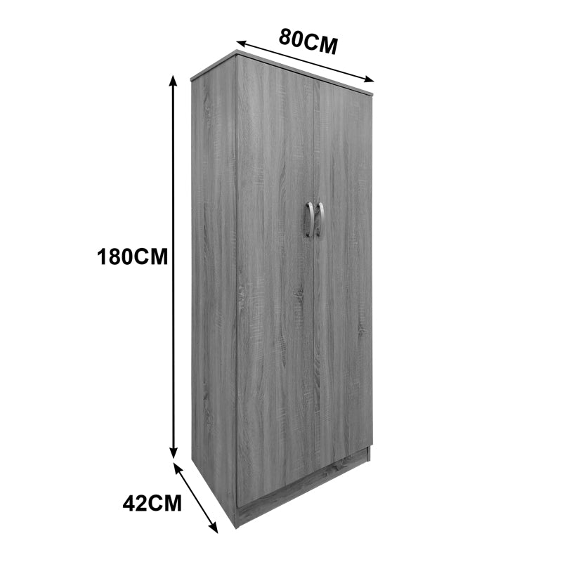Ντουλάπα εξάφυλλη με πατάρι Athos ΙΙ pakoworld sonoma 240x42x240εκ