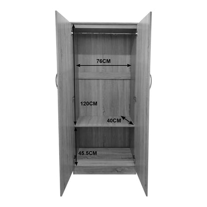 Ντουλάπα εξάφυλλη με πατάρι Athos ΙΙ pakoworld sonoma 240x42x240εκ