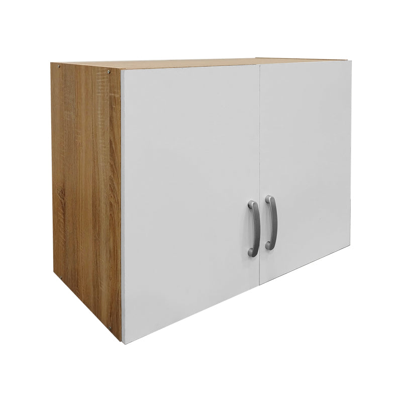 Ντουλάπα εξάφυλλη με πατάρι Athos ΙΙ pakoworld sonoma-λευκή 240x42x240εκ