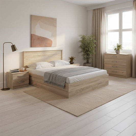 Σετ Κρεβατοκάμαρας Athos Sonoma με Κρεβάτι 160x200εκ Σετ 4τεμ