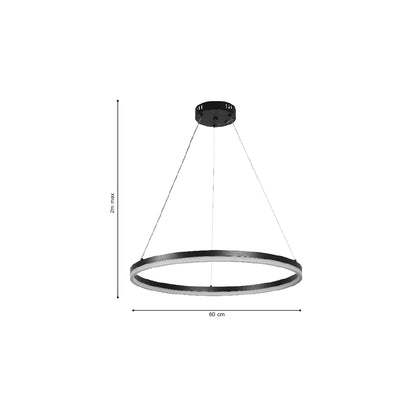 InLight Κρεμαστό φωτιστικό LED 45W 3CCT (by switch on base) D:60cm (6095-C-Black)