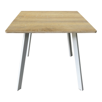 Τραπέζι Squaro pakoworld sonoma mdf με λευκά μεταλλικά πόδια 80x80x75εκ