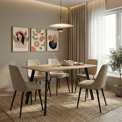 Τραπέζι Squaro pakoworld sonoma mdf με μαύρα μεταλλικά πόδια 120x70x75εκ