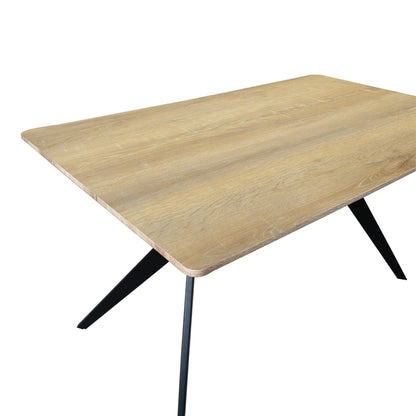 Τραπέζι Ezali pakoworld sonoma mdf με μαύρα μεταλλικά πόδια 140x80x75εκ