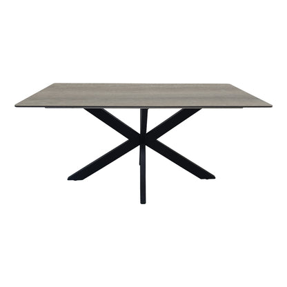 Τραπέζι Bethan pakoworld sonoma με γκρι mdf και μαύρο μέταλλο 180x90x75εκ
