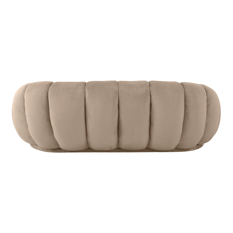 Καναπές Embrace pakoworld βελούδο σε μπεζ απόχρωση 180x105x65εκ