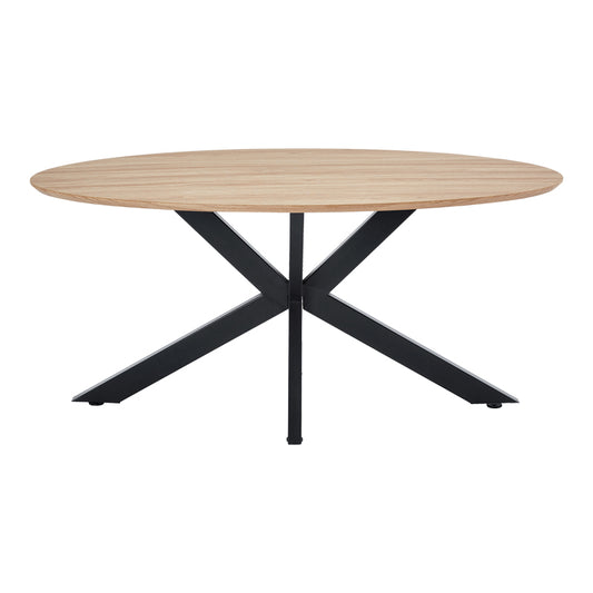 Τραπέζι Makrey pakoworld sonoma mdf- μαύρα μεταλλικά πόδια 160x90x75εκ