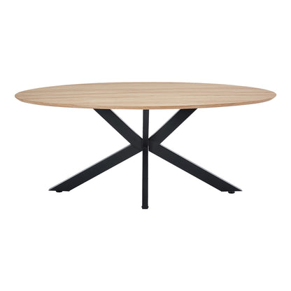 Τραπέζι Makrey pakoworld sonoma mdf- μαύρα μεταλλικά πόδια 180x90x75εκ