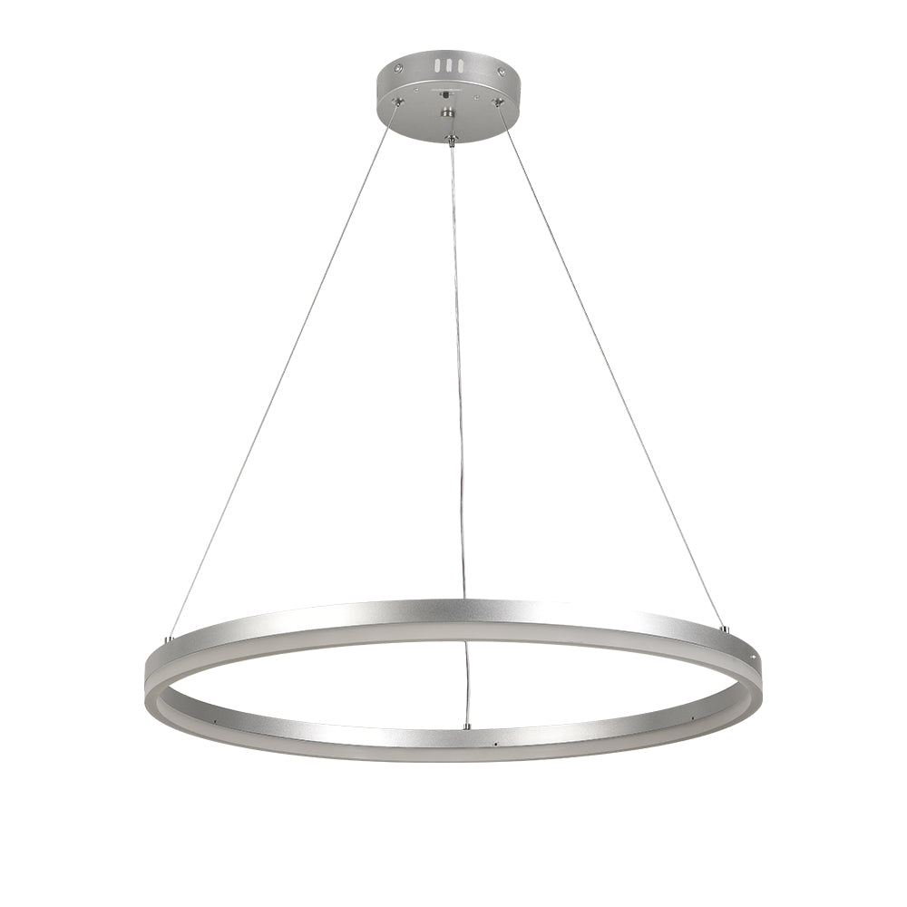 Inlight Κρεμαστό φωτιστικό LED 45W 3CCT (by switch on base)  D:60cm (6095-C-Silver)