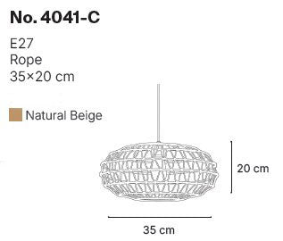 InLight Κρεμαστό Φωτιστικό από σχοινί 1xE27 D:35cm (4041-C)