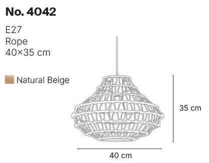 InLight Κρεμαστό Φωτιστικό από σχοινί 1xE27 D:40cm (4042)