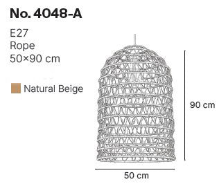 InLight Κρεμαστό Φωτιστικό από σχοινί 1xE27 D:50cm (4048-A)