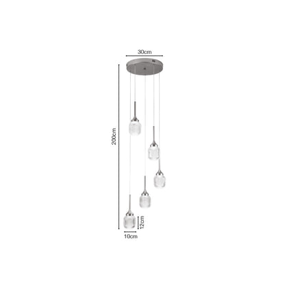 Inlight Κρεμαστό φωτιστικό LED 5*10W από χρυσαφί μέταλλο και ακρυλικό D:30x200cm (4077-5-Golden)