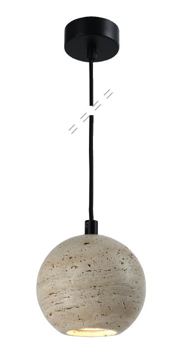 InLight Κρεμαστό φωτιστικό γκρι από travertine marble 1XGU10 D:11 x 11cm (4087)