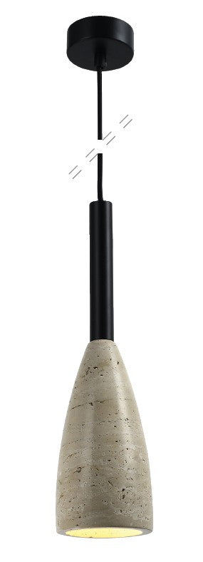 InLight Κρεμαστό φωτιστικό γκρι από travertine marble 1XΕ27 D:10 x 35cm (4091)
