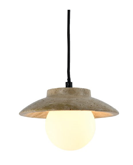 InLight Κρεμαστό φωτιστικό γκρι από travertine marble 1XG9 D:20 x 12.5cm (4093)
