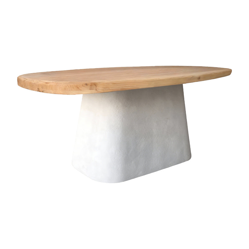 Τραπέζι Fessen pakoworld ξύλο ελάτου-mdf oak-λευκό 180x90x78εκ