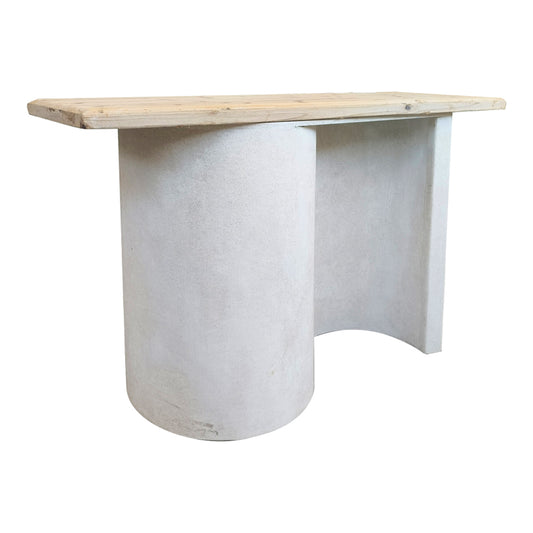 Κονσόλα Jeckie pakoworld ξύλο ελάτου-mdf oak-λευκό 120x38x80εκ