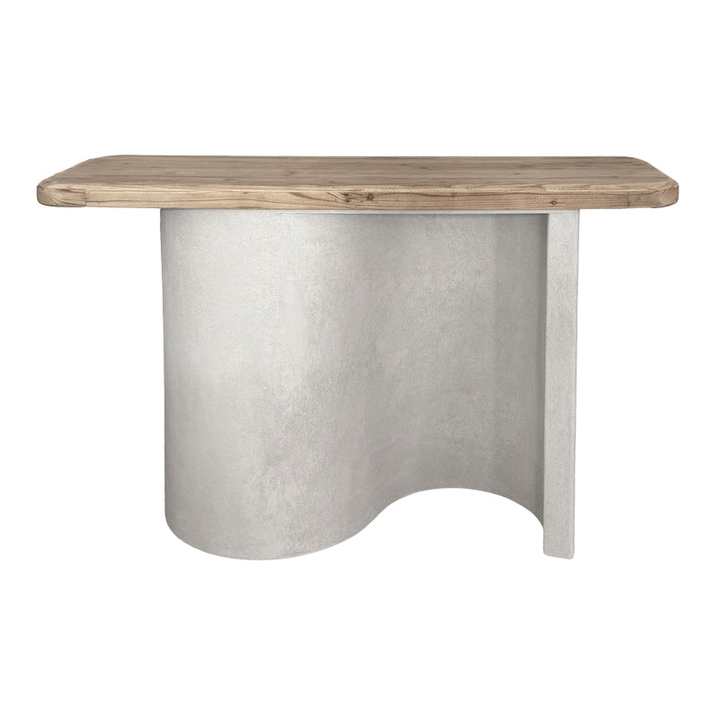 Κονσόλα Jeckie pakoworld ξύλο ελάτου-mdf oak-λευκό 120x38x80εκ