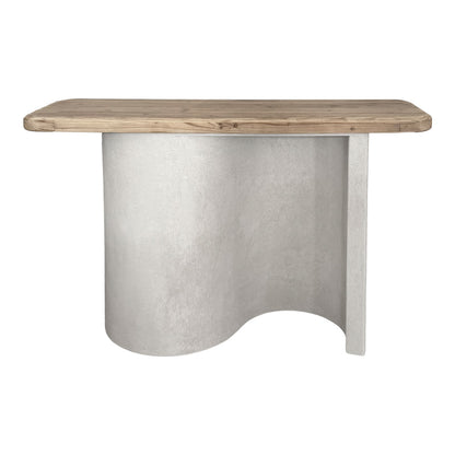 Κονσόλα Jeckie pakoworld ξύλο ελάτου-mdf oak-λευκό 120x38x80εκ