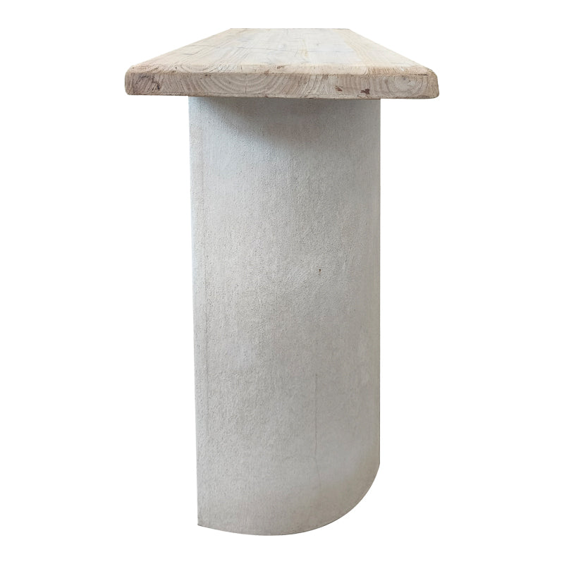 Κονσόλα Jeckie pakoworld ξύλο ελάτου-mdf oak-λευκό 120x38x80εκ