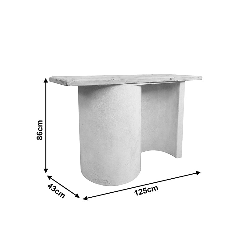 Κονσόλα Jeckie pakoworld ξύλο ελάτου-mdf oak-λευκό 120x38x80εκ