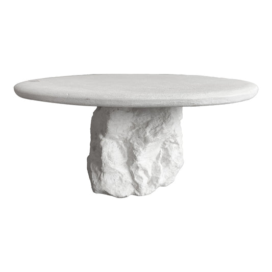 Τραπέζι σαλονιού Zinol pakoworld mdf-polyresin λευκό Φ77x36εκ