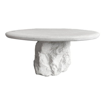 Τραπέζι σαλονιού Zinol pakoworld mdf-polyresin λευκό Φ77x36εκ
