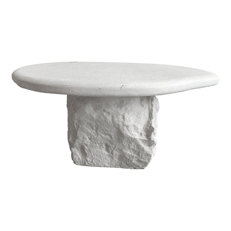 Τραπέζι σαλονιού Zinol pakoworld mdf-polyresin λευκό Φ77x36εκ