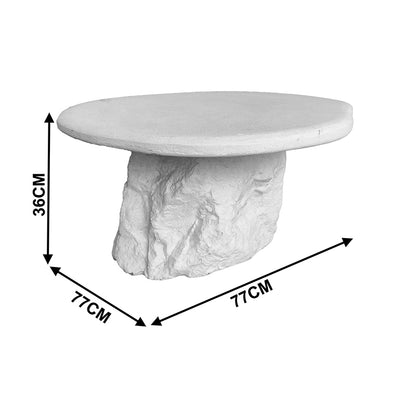 Τραπέζι σαλονιού Zinol pakoworld mdf-polyresin λευκό Φ77x36εκ