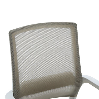 Καρέκλα επισκέπτη Palma pakoworld λευκή- mesh γκρι 46x52x94εκ