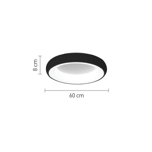 InLight Πλαφονιέρα οροφής LED 36W 3CCT (by tuya) από μαύρο και λευκό ακρυλικό D:60W (42020-A-Black)