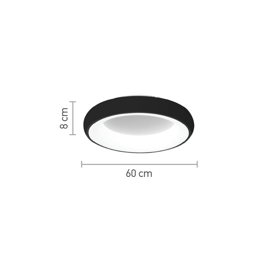 InLight Πλαφονιέρα οροφής LED 36W 3CCT (by tuya) από μαύρο και λευκό ακρυλικό D:60W (42020-A-Black)