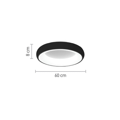 InLight Πλαφονιέρα οροφής LED 36W 3CCT (by tuya) από μαύρο και λευκό ακρυλικό D:60W (42020-A-Black)