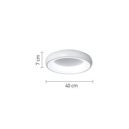 InLight Πλαφονιέρα οροφής LED 24W 3CCT (by tuya) από λευκό ακρυλικό D:40cm (42020-B-White)