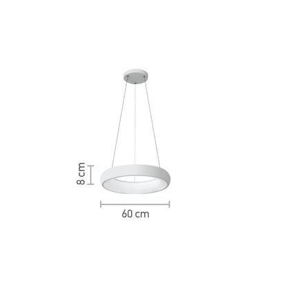 InLight Κρεμαστό φωτιστικό LED 36W 3CCT από λευκό ακρυλικό D:60cm (42023-A-White)