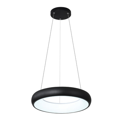 InLight Κρεμαστό φωτιστικό LED 24W 3CCT από μαύρο και λευκό ακρυλικό D:40cm (42023-B-Black)