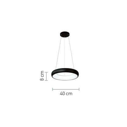InLight Κρεμαστό φωτιστικό LED 24W 3CCT από μαύρο και λευκό ακρυλικό D:40cm (42023-B-Black)