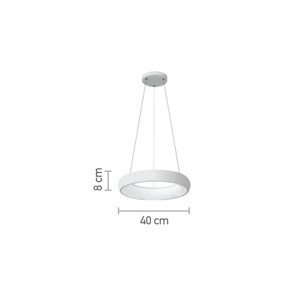 InLight Κρεμαστό φωτιστικό led 24W 3CCT από λευκό ακρυλικό D:40cm (42023-B-White)