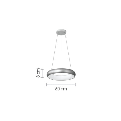 InLight Κρεμαστό φωτιστικό LED 36W 3CCT από χρυσαφί και λευκό ακρυλικό D:60cm (42024-A-Golden)