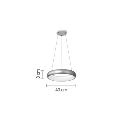 InLight Κρεμαστό φωτιστικό LED 24W 3CCT από χρυσαφί και λευκό ακρυλικό D:40cm (42024-B-Golden)